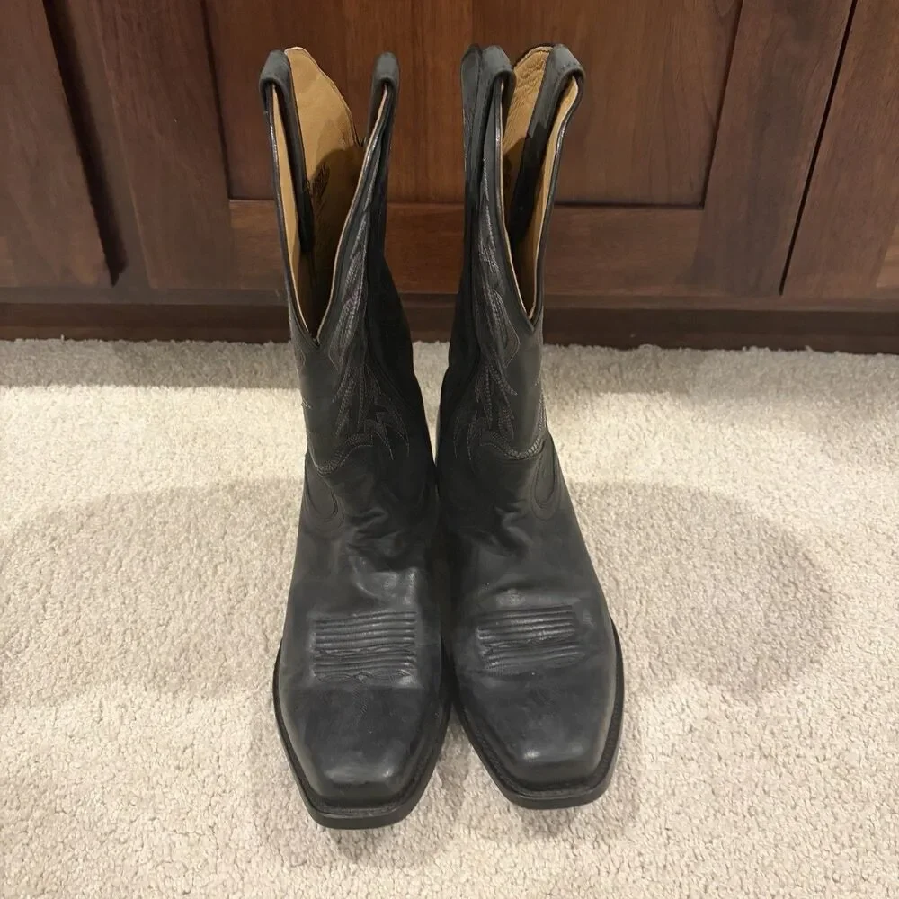 EUC Moonshine Spirit Men’s Mad Cat BBM610 Western Boots Black Size 10 Cowboy
